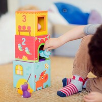 Djeco DJECO - Topanifarm Blocks - Build a Farm, Wooden Blocks & Animal Toys  18+ Months