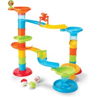 Kidoozie Kidoozie Drop N' Roll Raceway – 30-Piece Marble Run-Style Ball Tower with 3 Colorful Balls – Ages 12 Months+