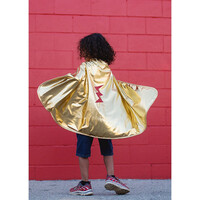 Great Pretenders Reversible Wonder Cape, Red/Gold, Size 5-6