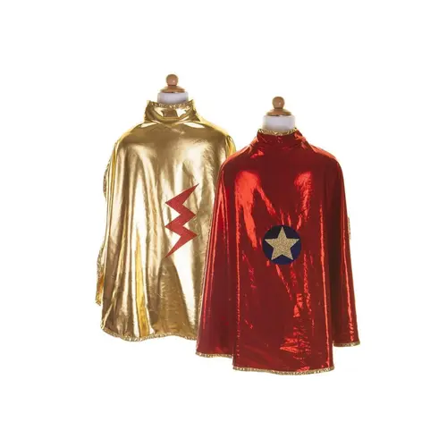 Great Pretenders Reversible Wonder Cape, Red/Gold, Size 5-6