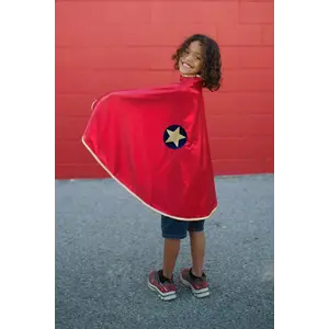 Reversible Wonder Cape, Red/Gold, Size 5-6