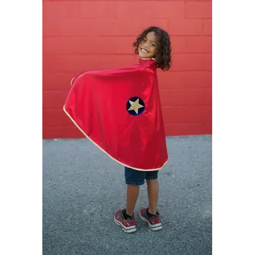Great Pretenders Reversible Wonder Cape, Red/Gold, Size 5-6