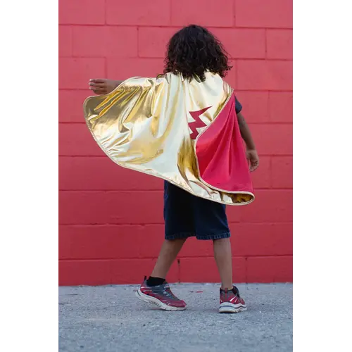 Great Pretenders Reversible Wonder Cape, Red/Gold, Size 5-6