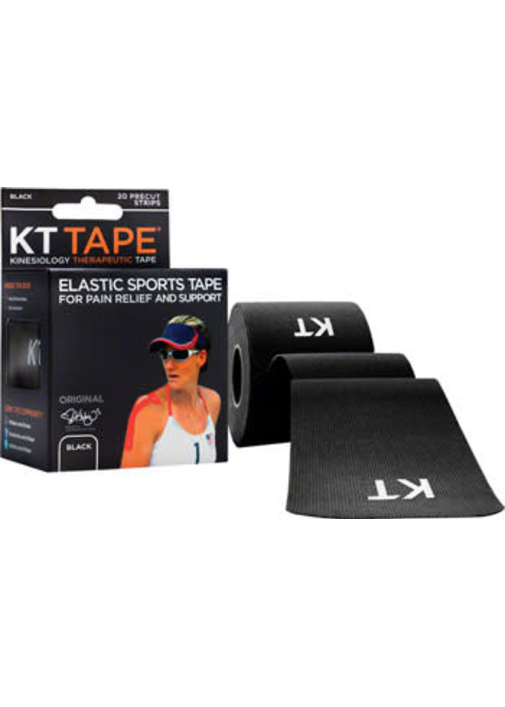 KT Tape KT Tape Kinesiology Therapeutic Body Tape: Roll of 20 Strips, Black