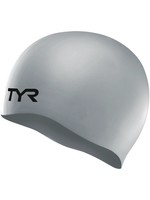 TYR Silicone Swim Cap- Silver