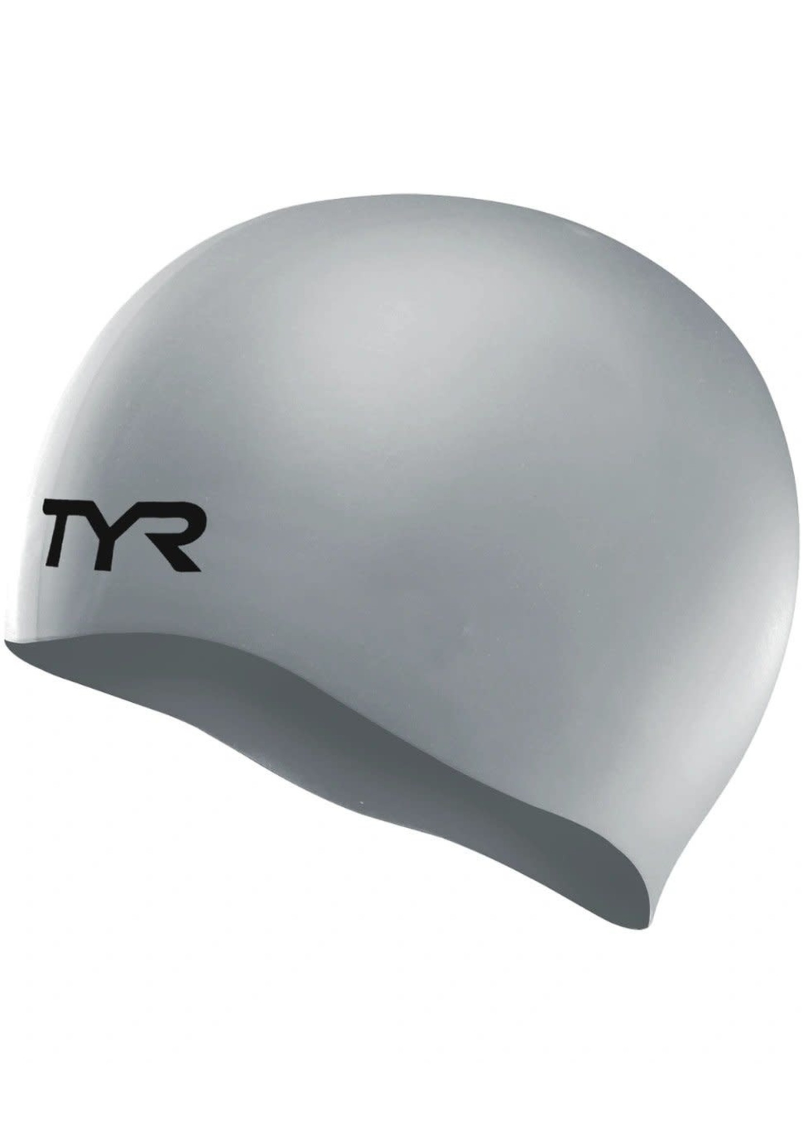 TYR Silicone Swim Cap- Silver