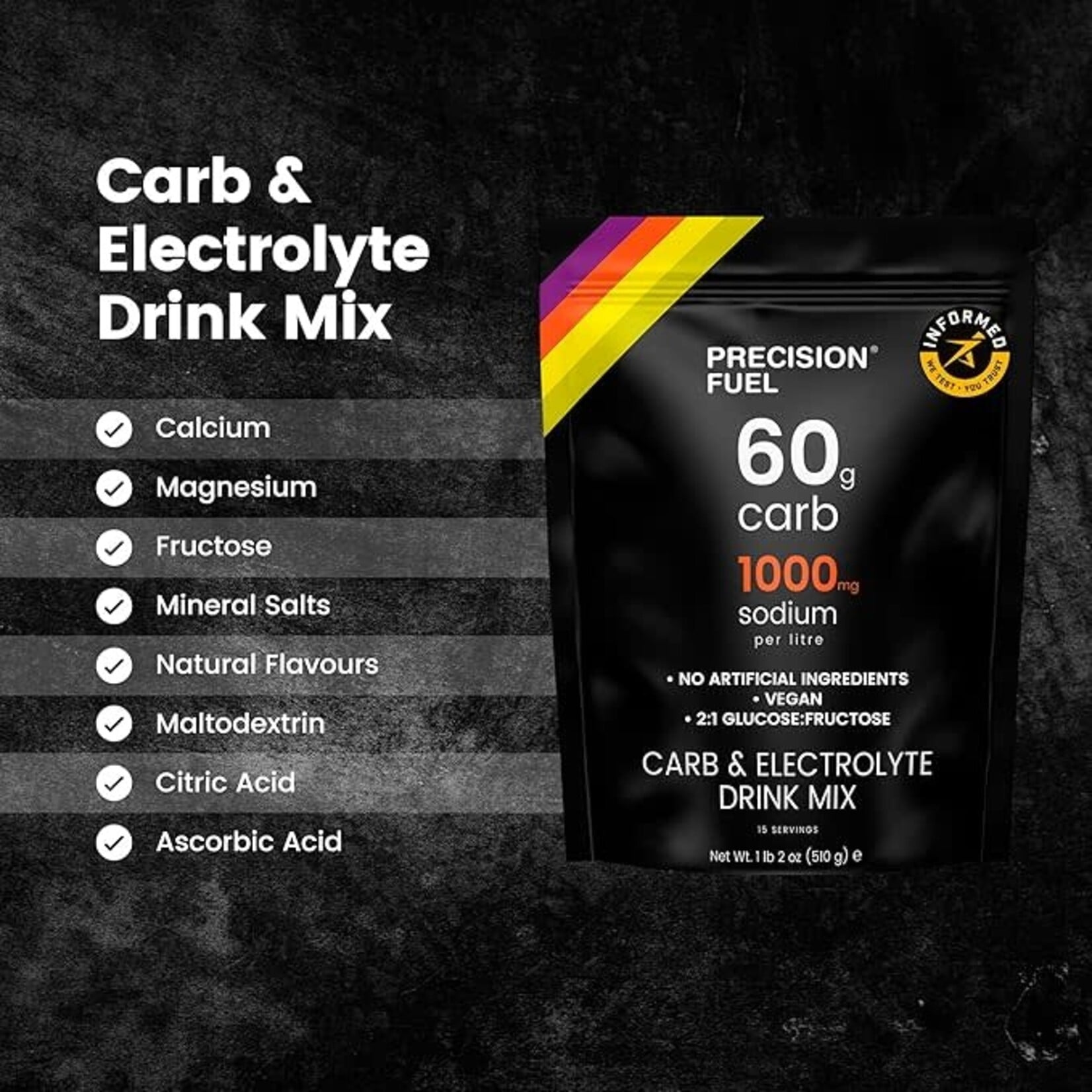 Precision Fuel and Hydration PF Carb 60 & Electrolyte 1000 Drink Mix