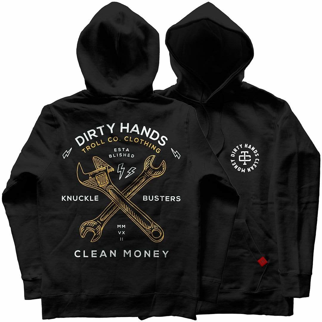 TROLL CO. TWISTING WRENCHES HOODIE - BLACK