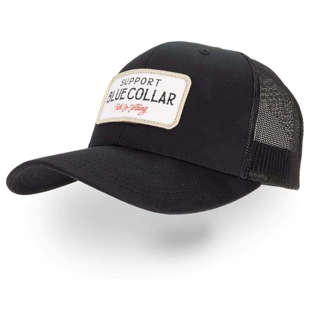 TROLL CO. FORTIFY CURVED BRIM HAT - BLACK/BLACK WHITE