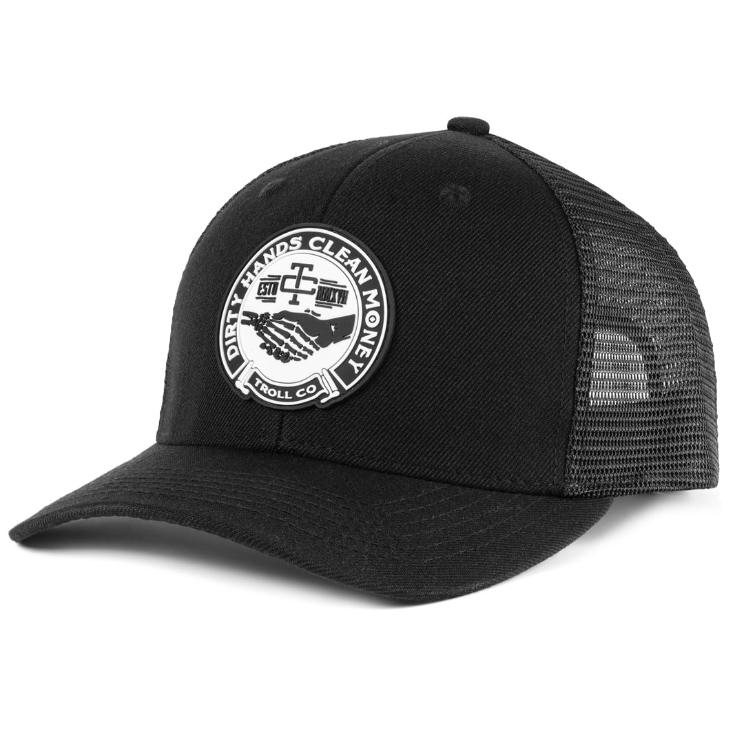 TROLL CO. HAGGLER CURVED BRIM HAT - BLACK