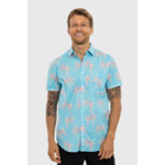 TEAMLTD MENS S/S BUTTON UP (BLUE DOLPHIN)