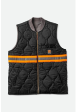 Brixton | Men's Builders Abraham Reversible Vest - Charcoal/Black 