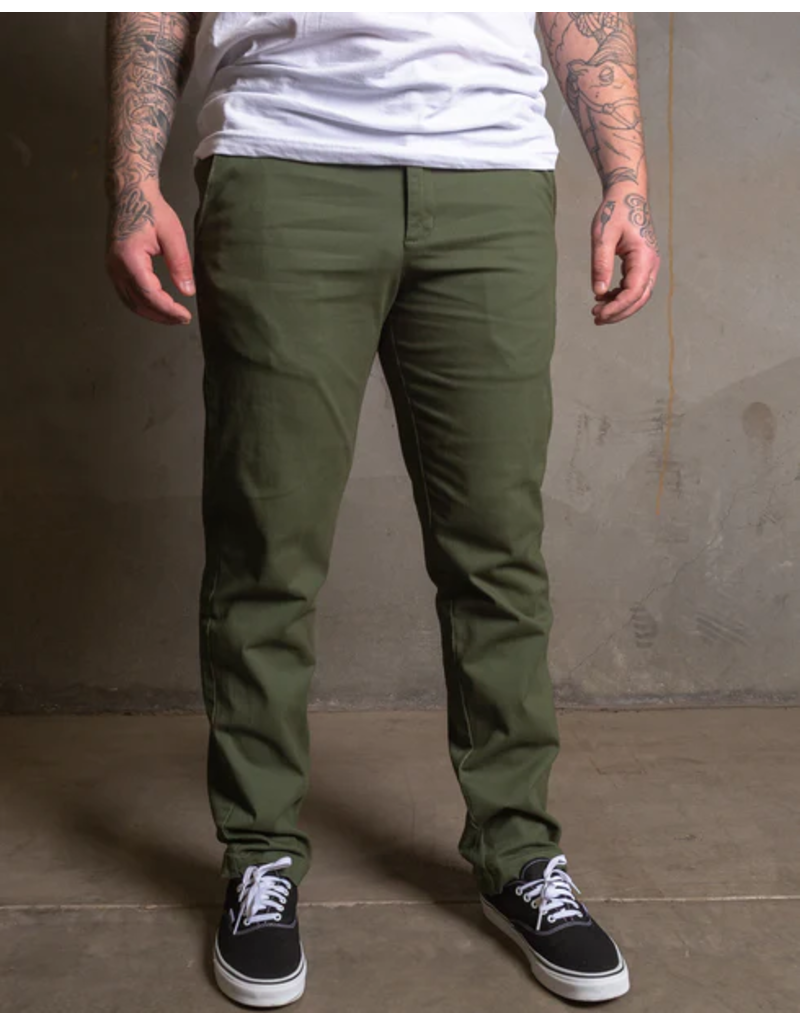 DIXXON MENS CHINO STRETCH PANTS (OD GREEN)