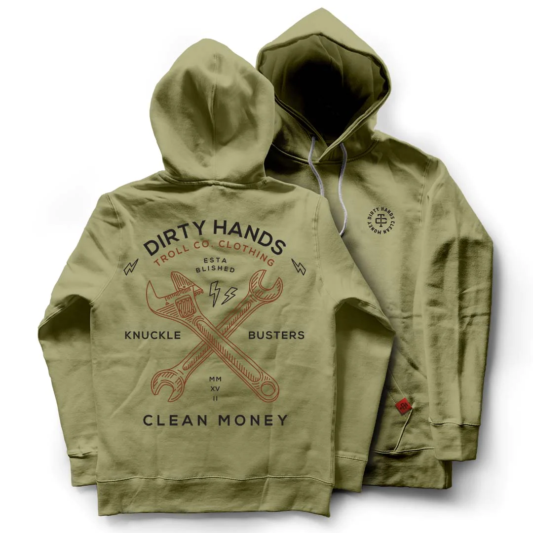 TROLL CO. TWISTING WRENCHES HOODIE - MILITARY GREEN