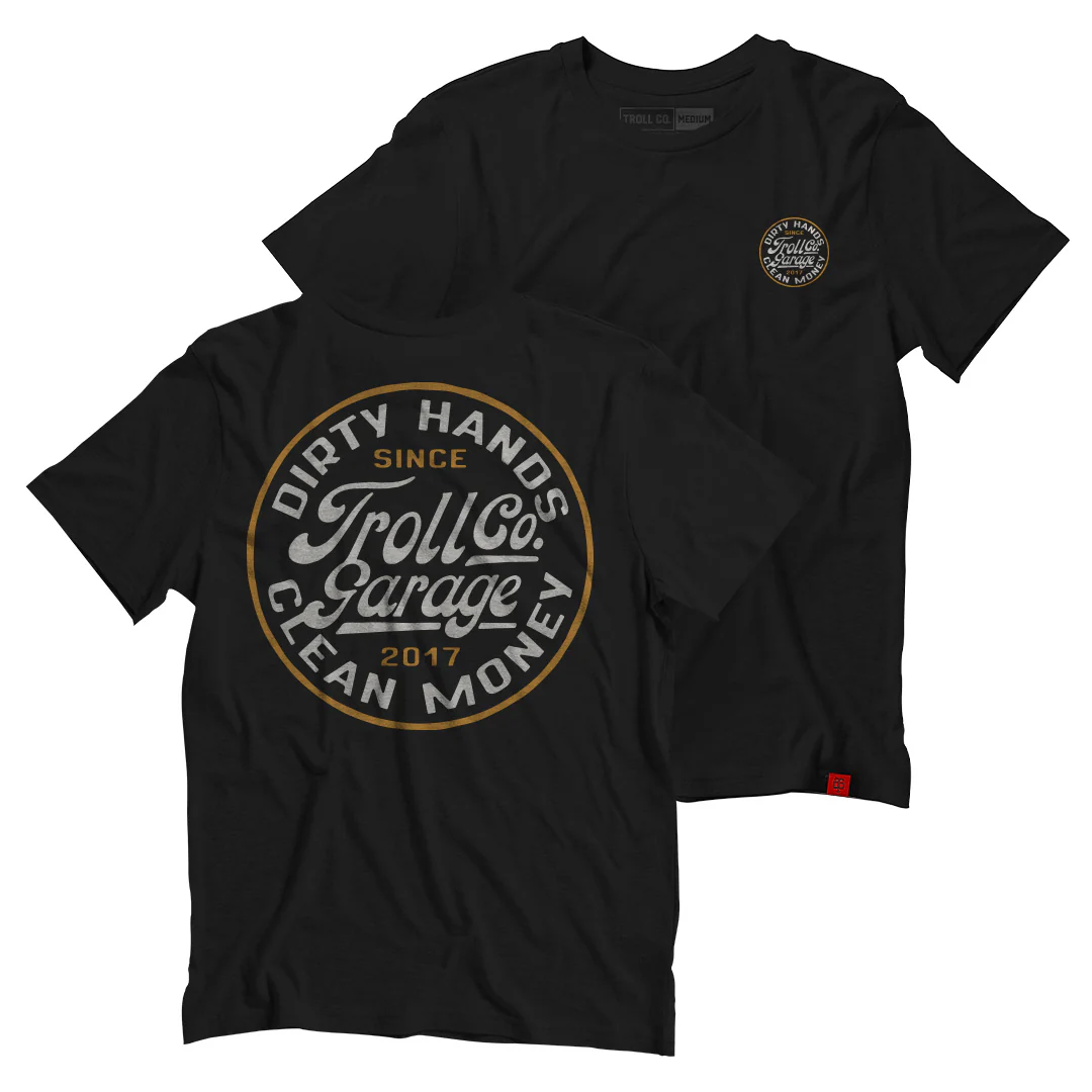 TROLL CO. GARAGE DHCM TEE - BLACK