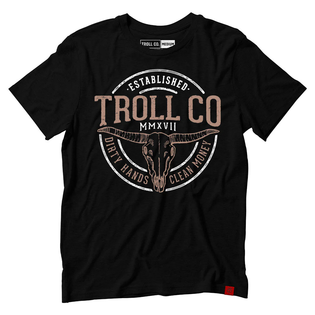 TROLL CO. LONGHORN TEE - BLACK