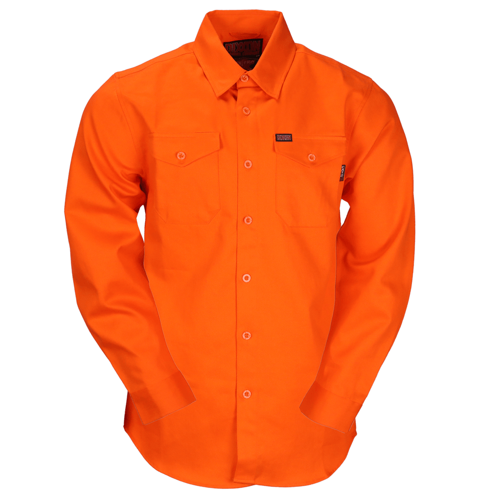 DIXXON MENS WORKFORCE FR LONGSLEEVE SHIRT - ORANGE