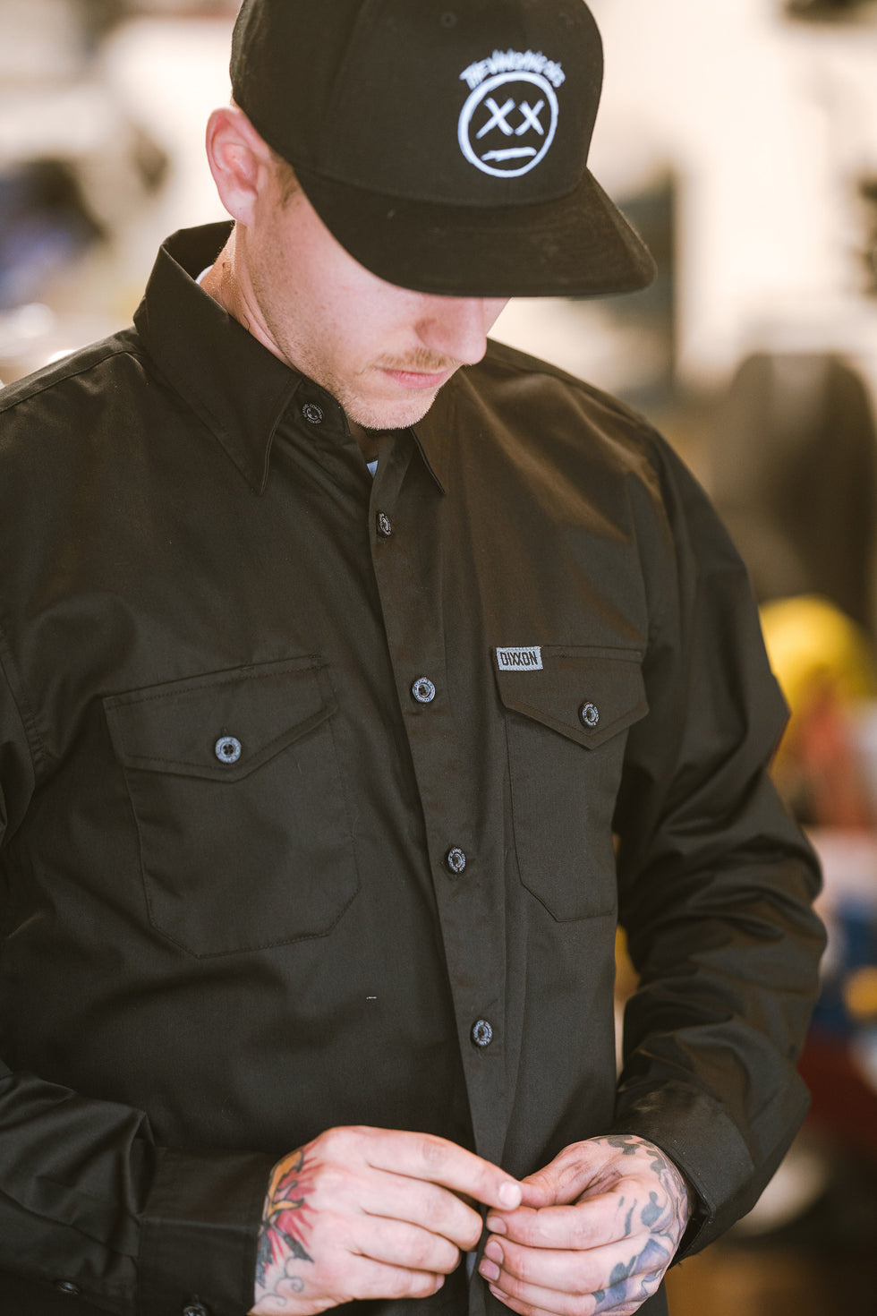 DIXXON MENS WORKFORCE FR LONGSLEEVE SHIRT - BLACK