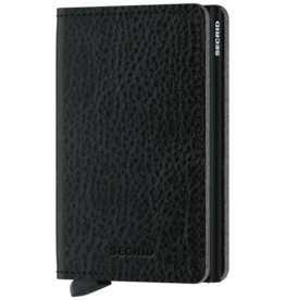 SECRID SLIM WALLET VEG TANNED LEATHER - BLACK-BLACK