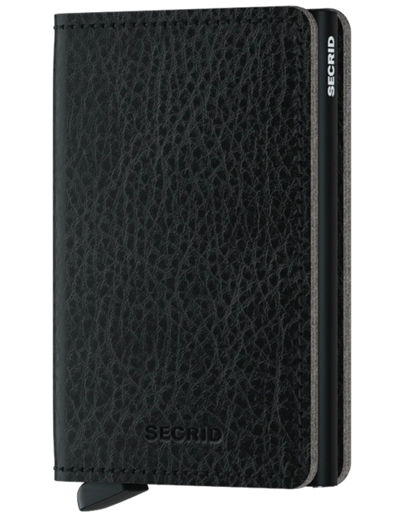 SECRID SLIM WALLET VEG TANNED LEATHER (BLACK-BLACK)