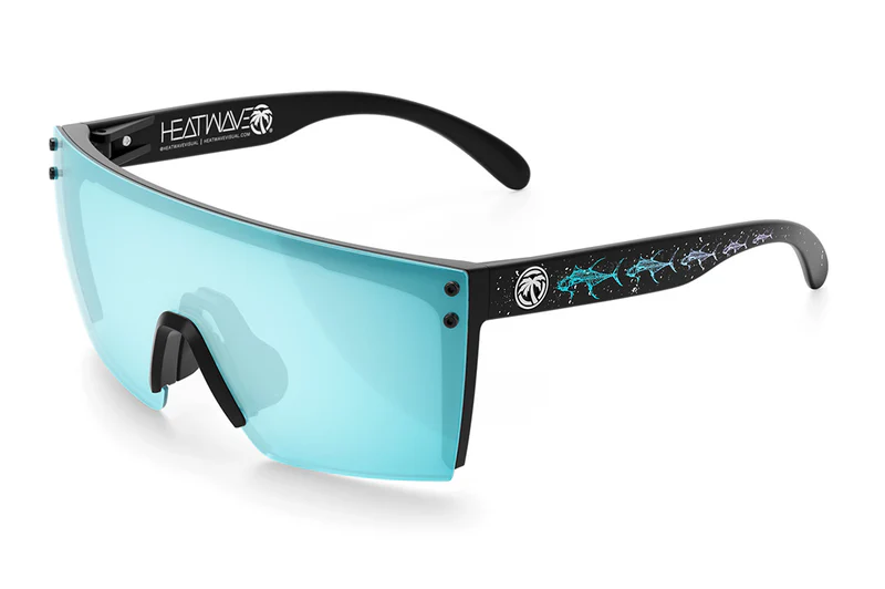 HEAT WAVE VISUAL LAZER FACE Z87 - BLACK-ARCTIC CHROME/TUNA BONES POLARIZED