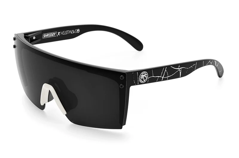 HEAT WAVE VISUAL LAZER FACE Z87 - BLACK-BLACK/SHREDDY CRACK WHITE POLARIZED