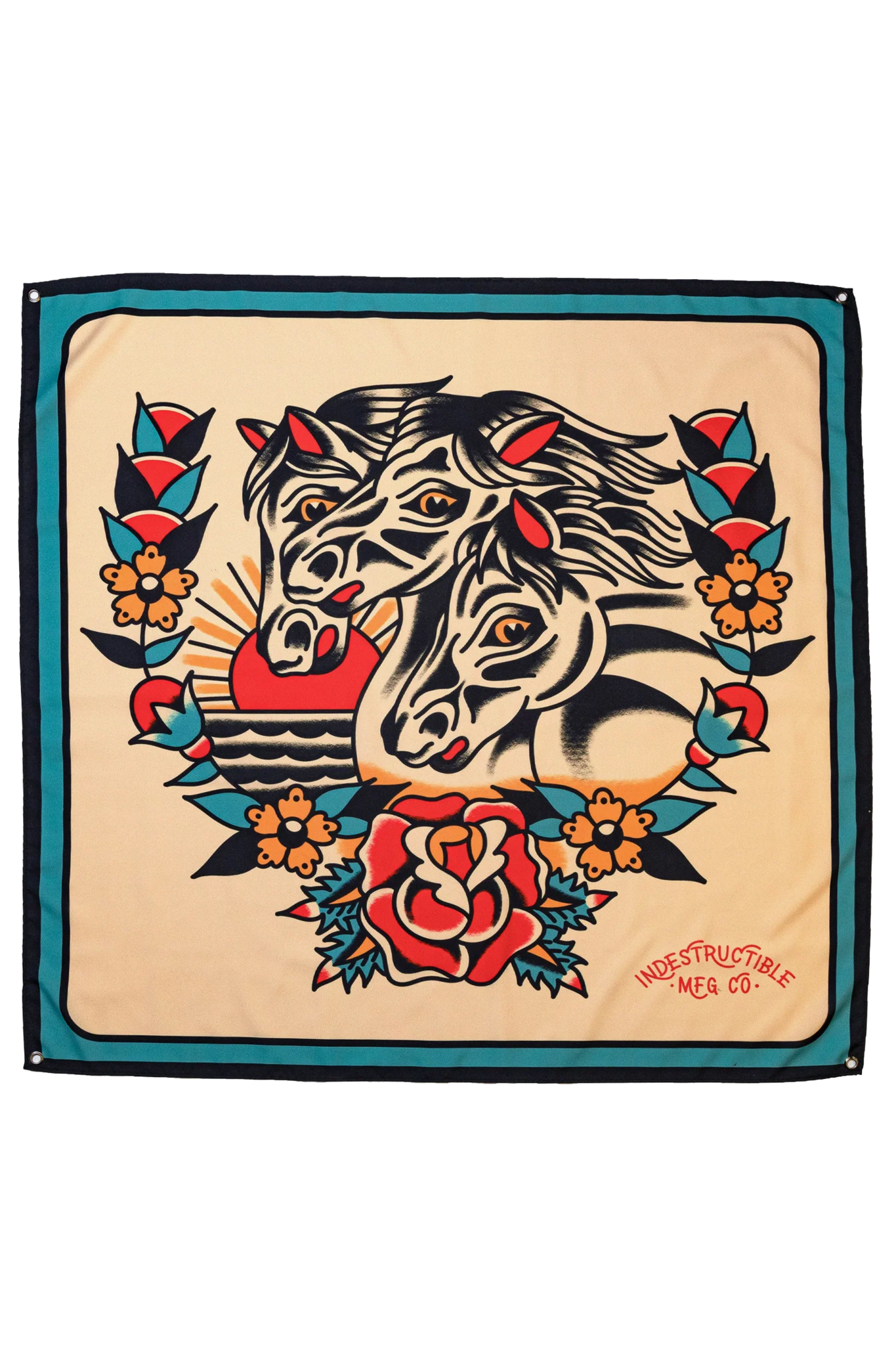 INDESTRUCTIBLE PHAROAHS HORSES FLAG - MULTI