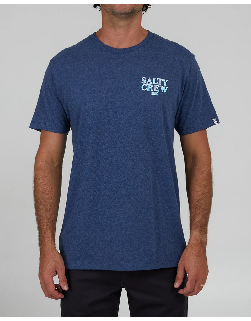 SALTY CREW FISH ON CLASSIC S/S TEE (NAVY HEATHER)