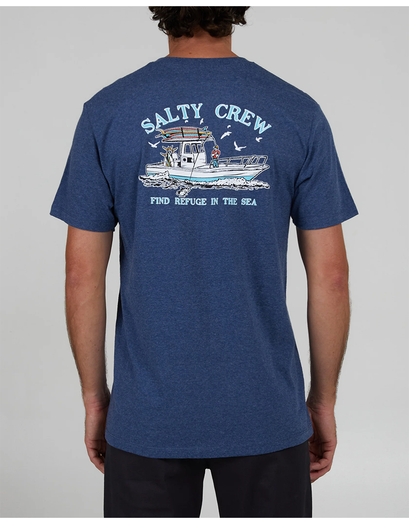 SALTY CREW FISH ON CLASSIC S/S TEE (NAVY HEATHER)