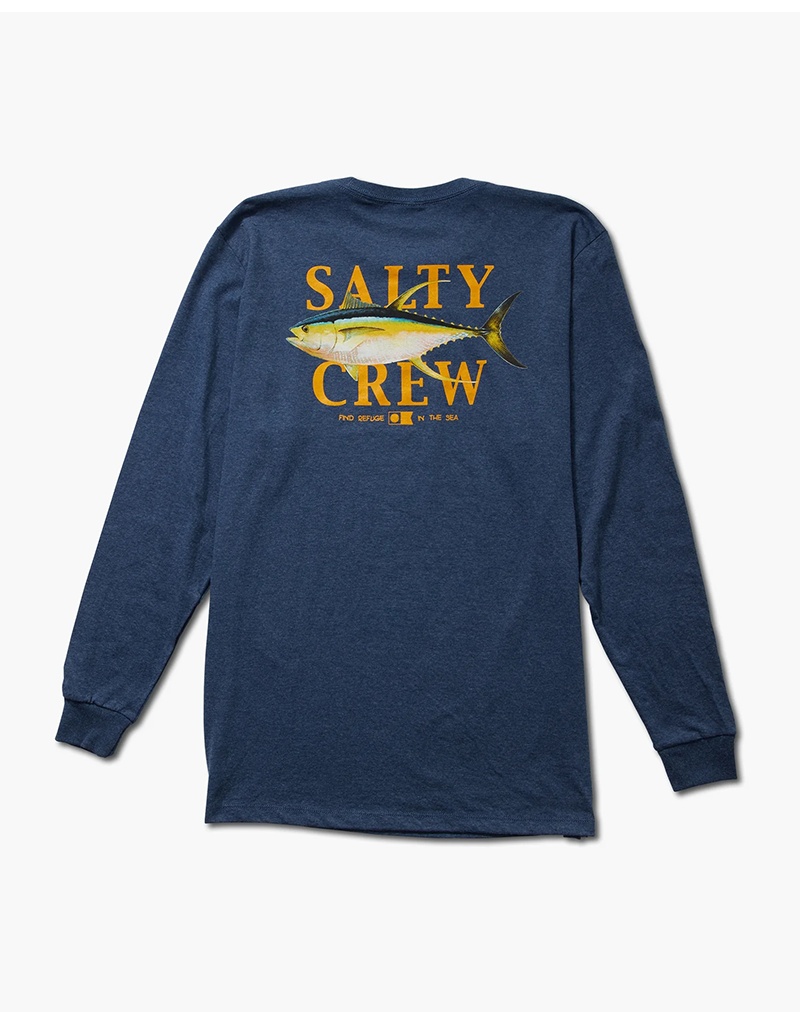 SALTY CREW YELLOWFIN L/S TEE (NAVY HEATHER)
