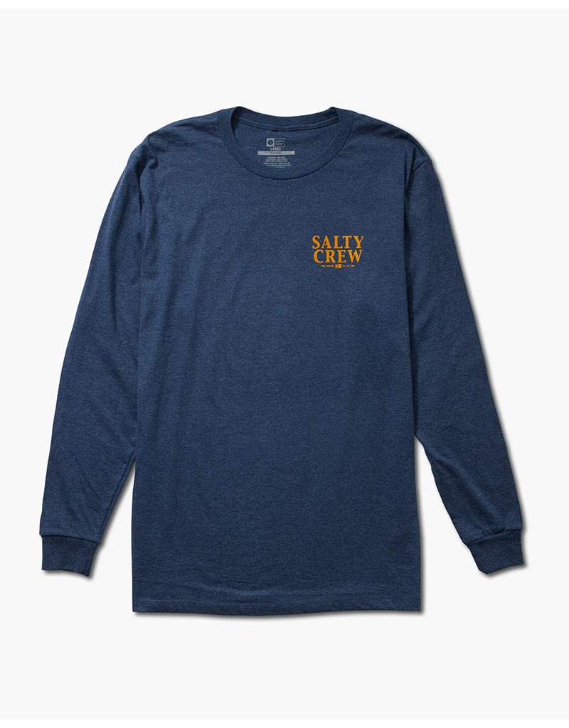 SALTY CREW YELLOWFIN L/S TEE (NAVY HEATHER)