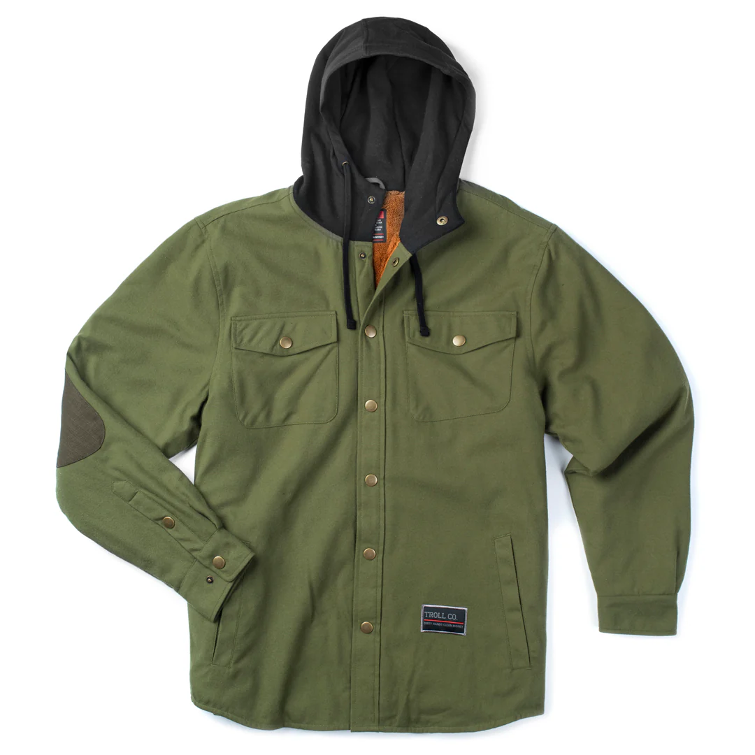 TROLL CO. SOLID STATE FLANNEL JACKET - OLIVE/BLACK