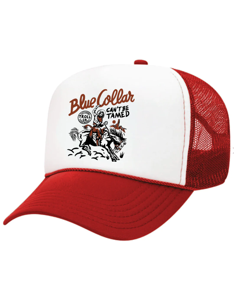 TROLL CO. CANT BE TAMED FOAM TRUCKER HAT (RED WHITE RED)