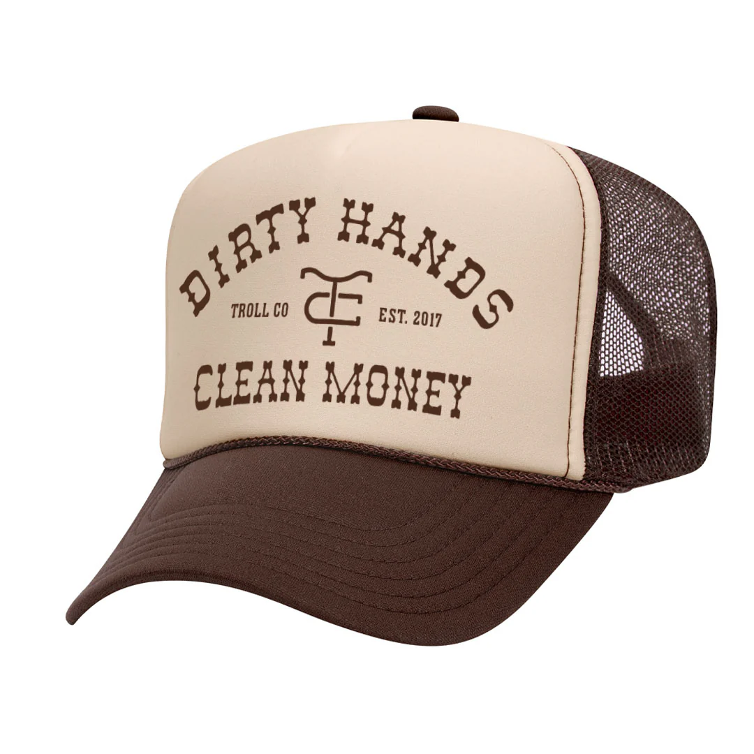 TROLL CO. DHCM FRONTIER TRUCKER HAT - BROWN TAN