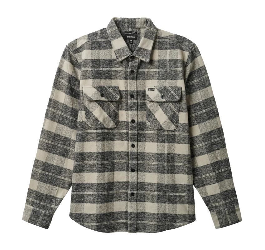 BRIXTON BOWERY HEAVYWEIGHT FLANNEL - BLACK/CHARCOAL