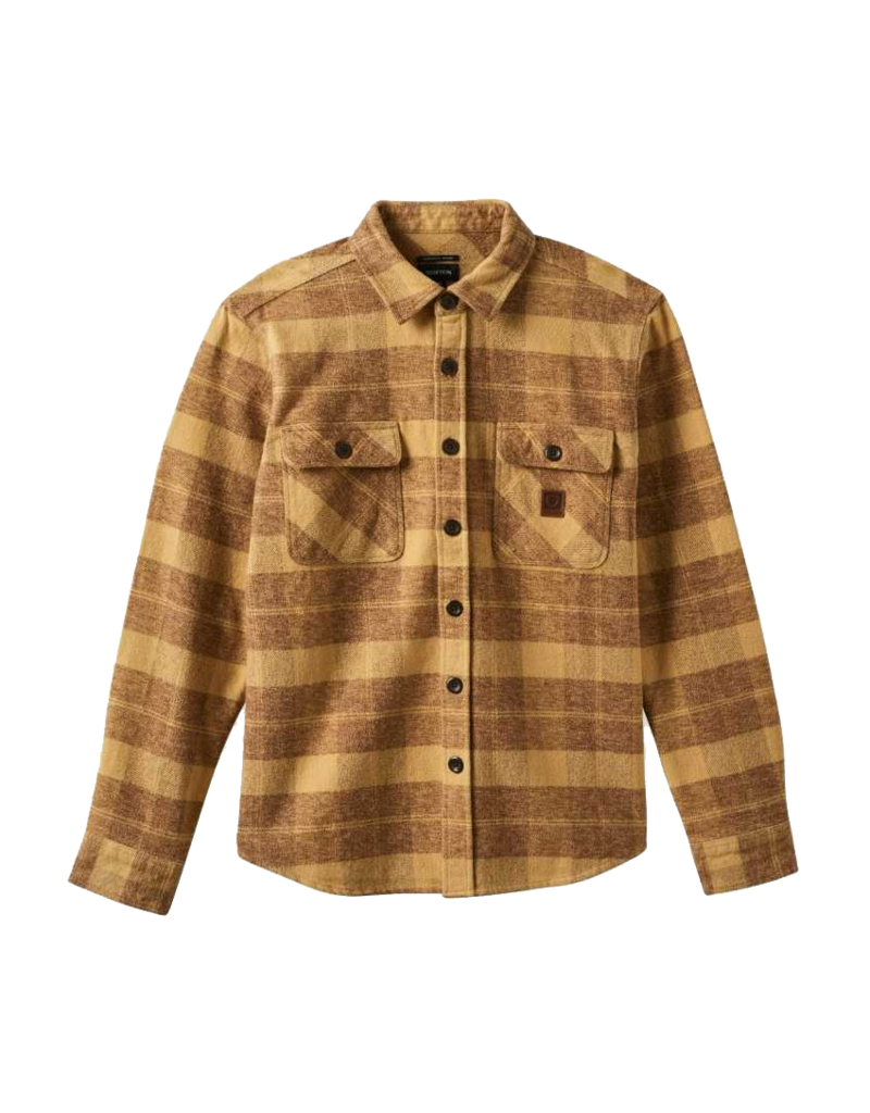 BRIXTON BOWERY HEAVYWEIGHT FLANNEL (CURRY YELLOW/PINECONE BROWN)