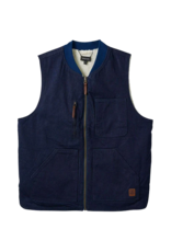 BRIXTON BUILDERS ABRAHAM REV VEST (RINSE DENIM/SHERPA)