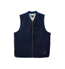 BRIXTON BUILDERS ABRAHAM REV VEST - RINSE DENIM/SHERPA