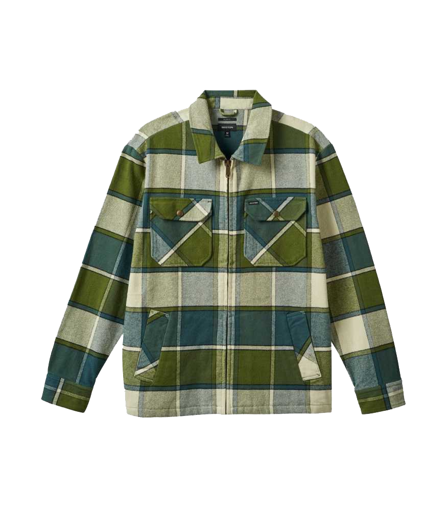 BRIXTON MOTOR ZIP JACKET - BLUE MIRAGE/DILL PLAID