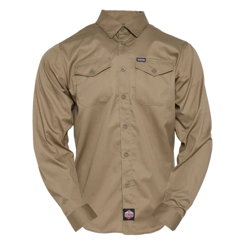 DIXXON MENS WORKFORCE L/S SHIRT - KHAKI