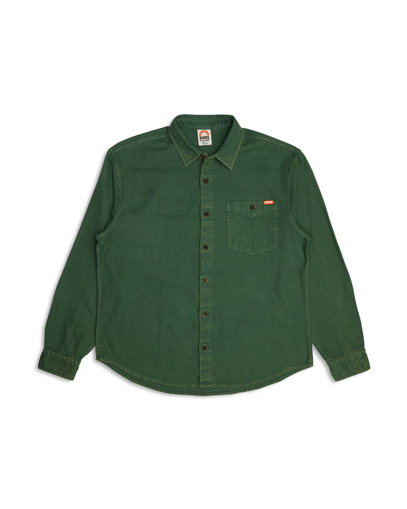 DEUS EX MACHINA KEON FLANNEL SHIRT - HILLSIDE GREEN