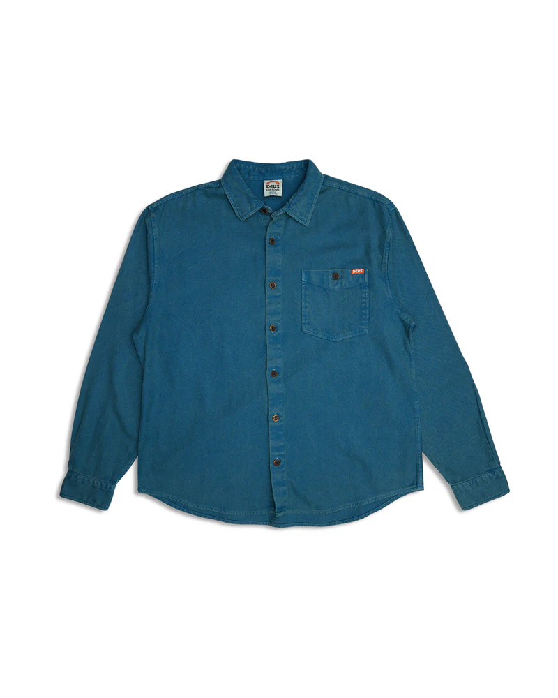 DEUS EX MACHINA KEON FLANNEL SHIRT - MOROCCAN BLUE