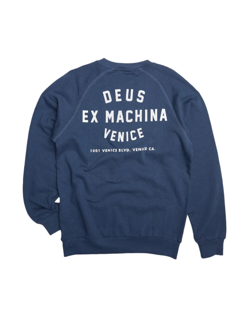 DEUS EX MACHINA VENICE ADDRESS CREWNECK (NAVY)