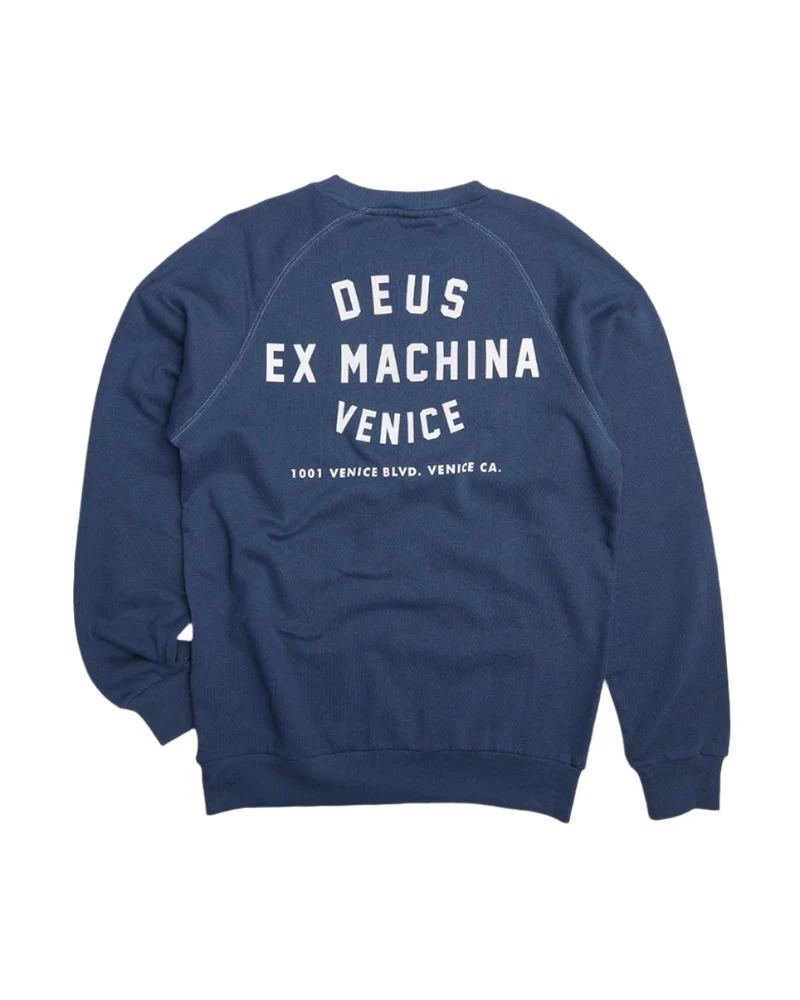 DEUS EX MACHINA VENICE ADDRESS CREWNECK - NAVY