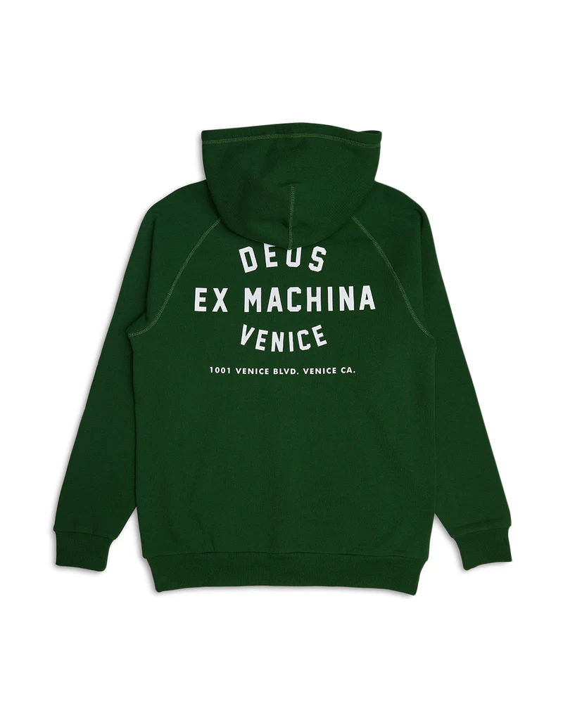 DEUS EX MACHINA VENICE ADDRESS HOODIE - HILLSIDE GREEN
