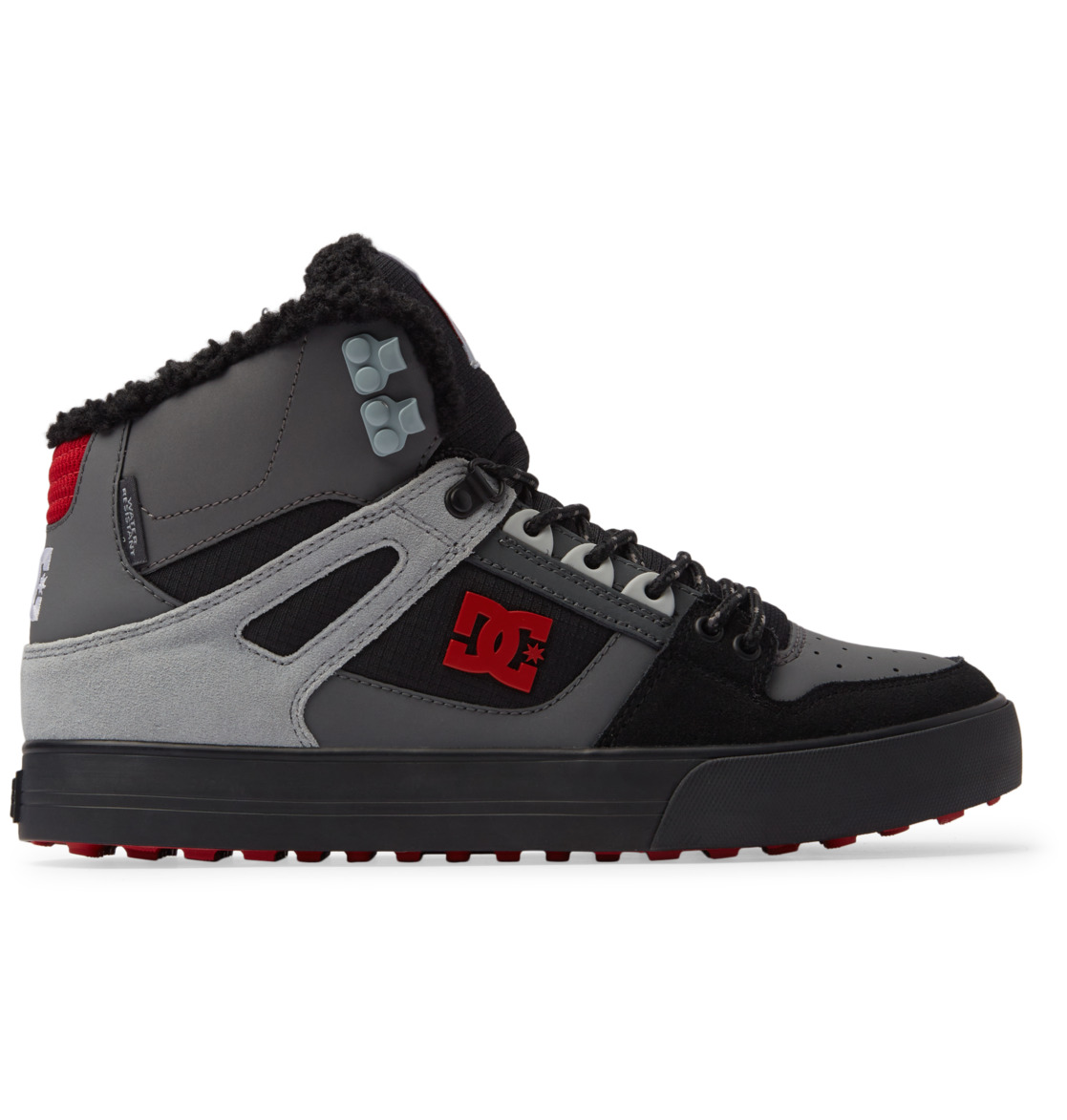 DC PURE HIGH-TOP WC WINTER - GREY/BLACK/RED (XSKR)