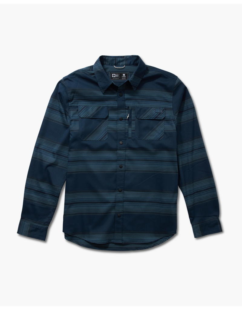 SALTY CREW FATHOM L/S TECH FLANNEL (DARK SLATE)