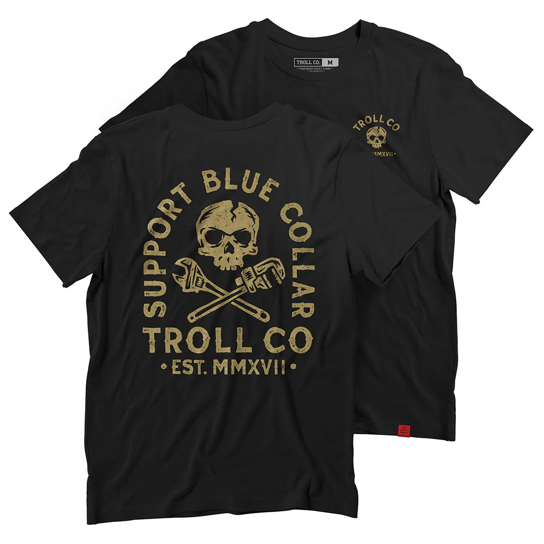TROLL CO. SBC CROSSED TEE - BLACK