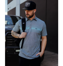 DIXXON MENS BLUE STRIPES HEATHER TEAL PREMIUM POLO - ASSORTED