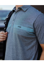 DIXXON MENS BLUE STRIPES HEATHER TEAL PREMIUM POLO (ASSORTED)